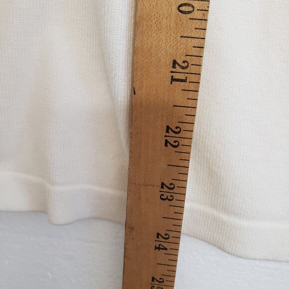 Investments Woman's Soft Ivory Mock Neck Pleated Front Top, Size Large - Picture 5 of 8